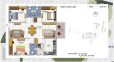 Urbanrise Sky Habitat 3 BHK apartment Floor Plan by Alliance Group in Miyapur, Hyderabad