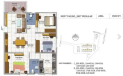 Urbanrise Sky Habitat 4 BHK apartment Floor Plan by Alliance Group in Miyapur, Hyderabad