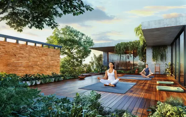 Urbanrise Sky Habitat meditation rooftop sky image by Alliance Group in Miyapur, Hyderabad